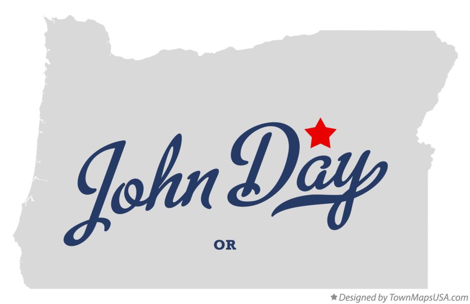 Map of John Day, OR, Oregon