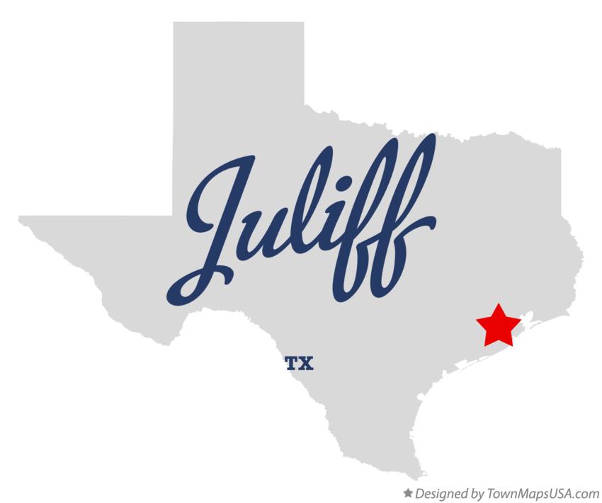 Map of Juliff, TX, Texas