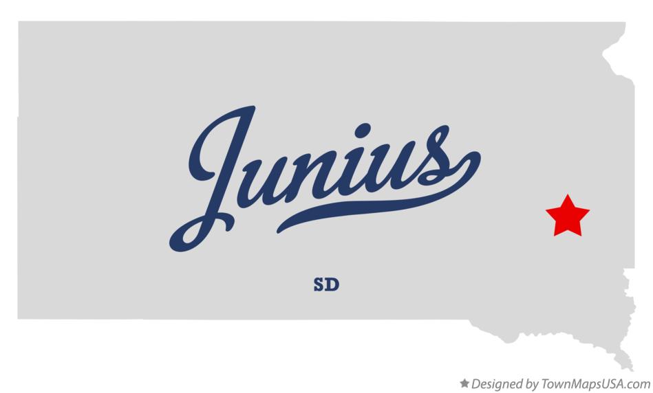 Map of Junius, SD, South Dakota