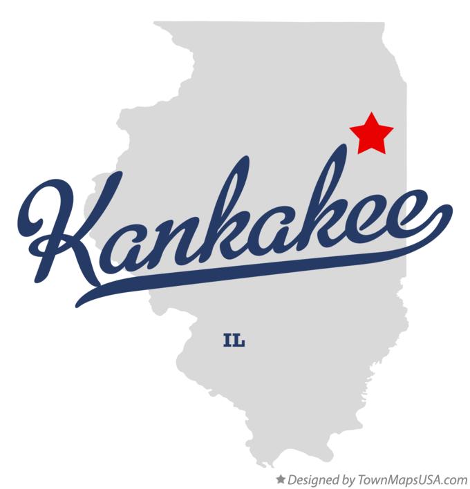 Map of Kankakee, IL, Illinois