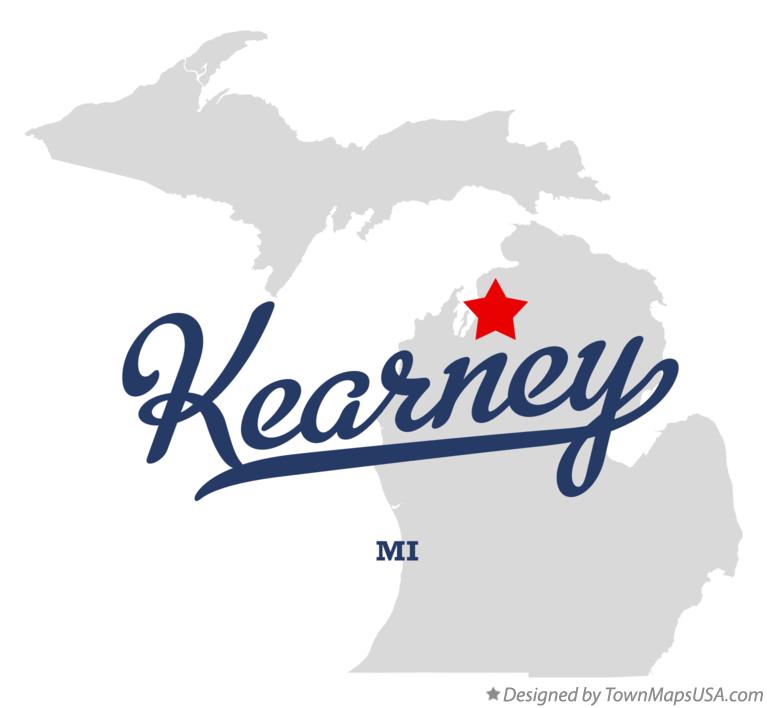 Map of Kearney, MI, Michigan
