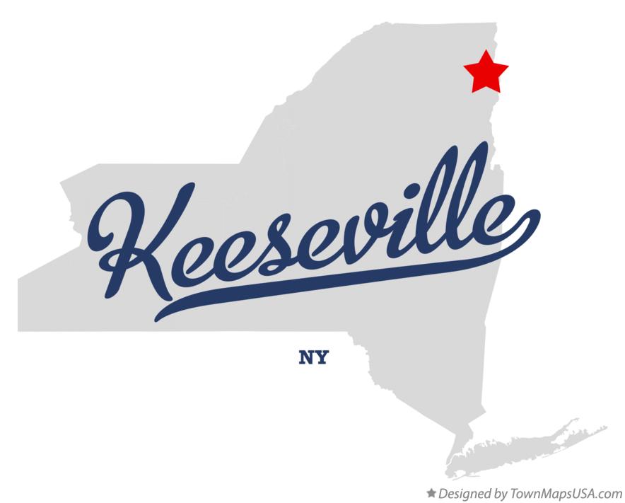 Map of Keeseville, NY, New York