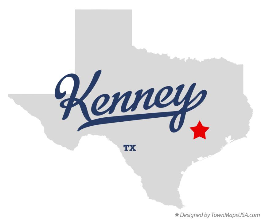 Map of Kenney, TX, Texas