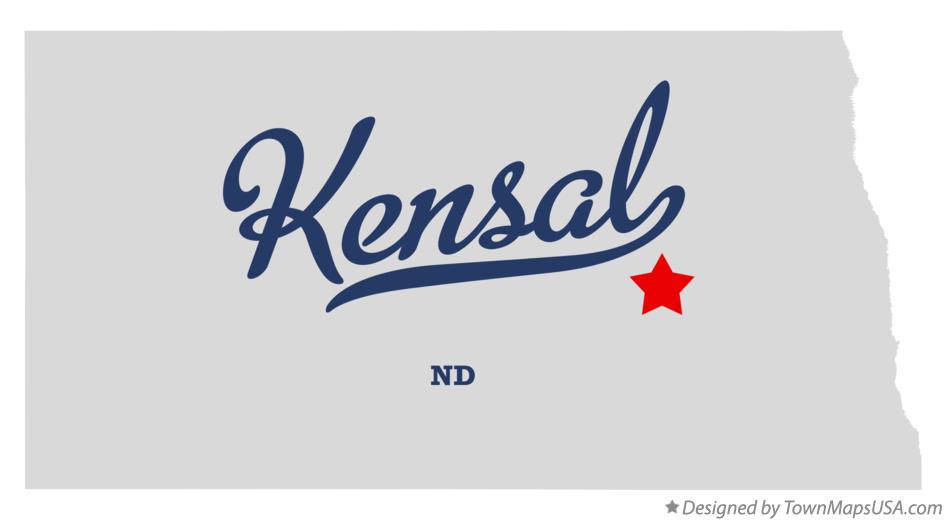 Map of Kensal, ND, North Dakota