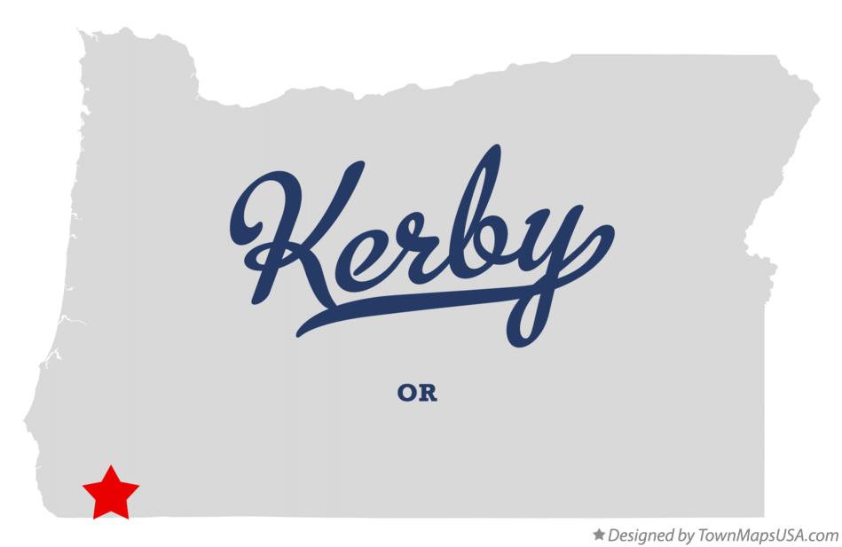 Map of Kerby, OR, Oregon