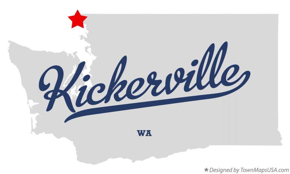 Map of Kickerville, WA, Washington