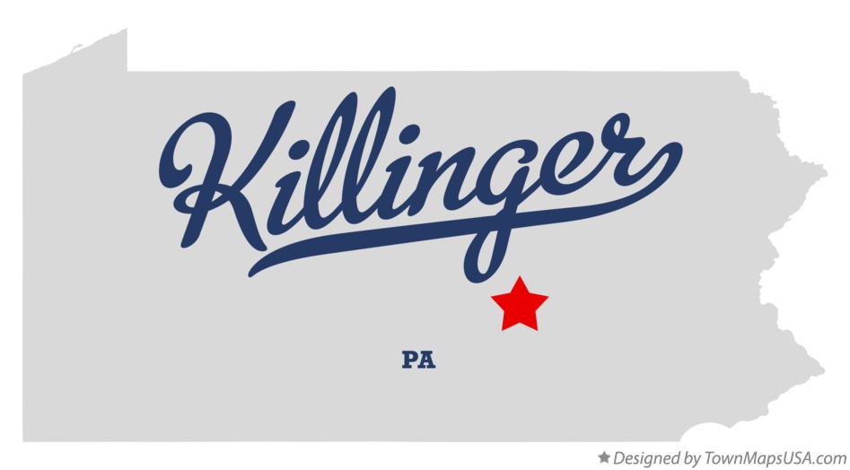 Map of Killinger, PA, Pennsylvania