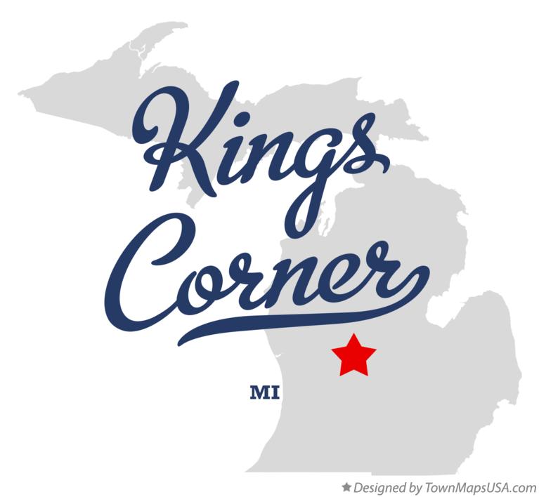 Map of Kings Corner, MI, Michigan