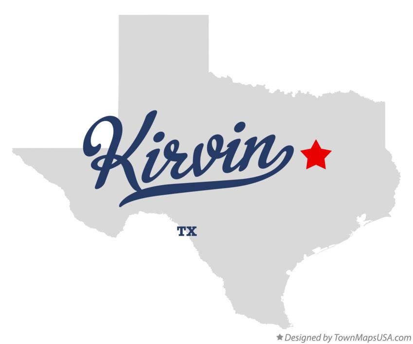 Map of Kirvin, TX, Texas