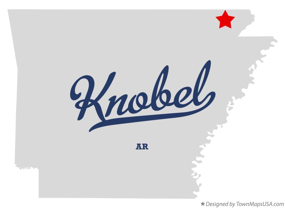 Map of Knobel, AR, Arkansas