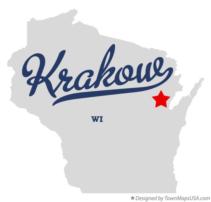 Map of Krakow, WI, Wisconsin