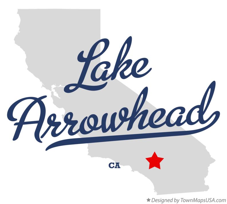 Map of Lake Arrowhead, CA, California