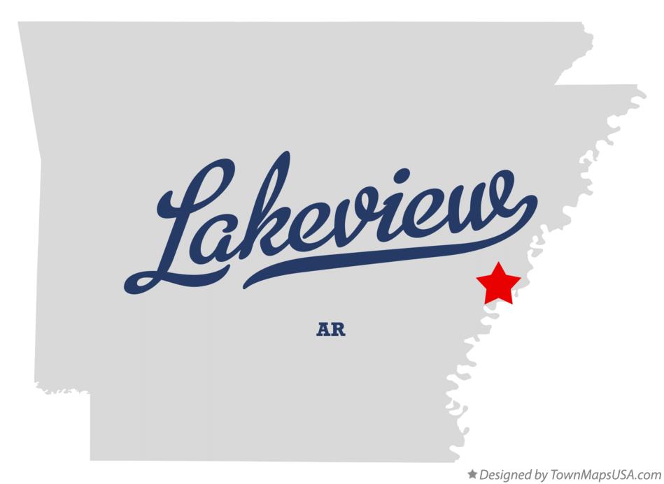 Map of Lakeview, Phillips County, AR, Arkansas