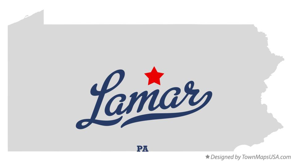 Map of Lamar, PA, Pennsylvania