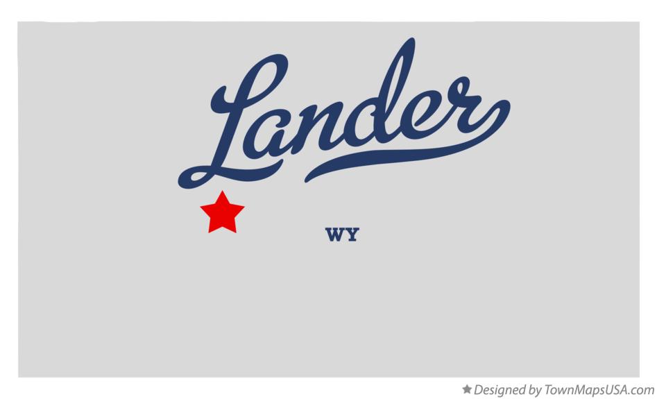 Map of Lander, WY, Wyoming
