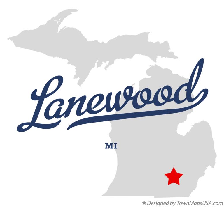 Map of Lanewood, MI, Michigan