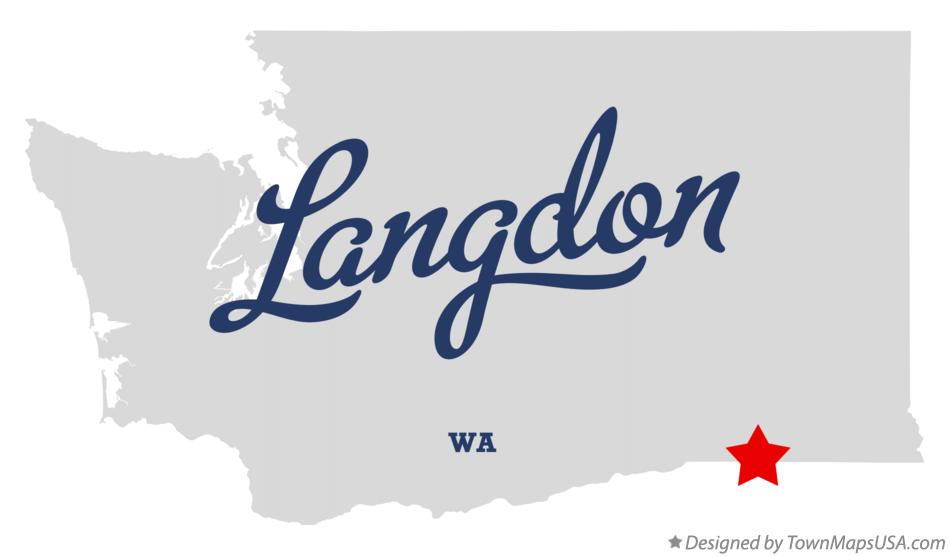 Map of Langdon, WA, Washington