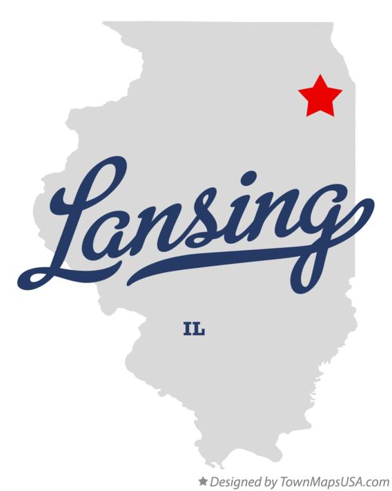 Map of Lansing, IL, Illinois