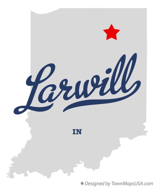 Map of Larwill, IN, Indiana
