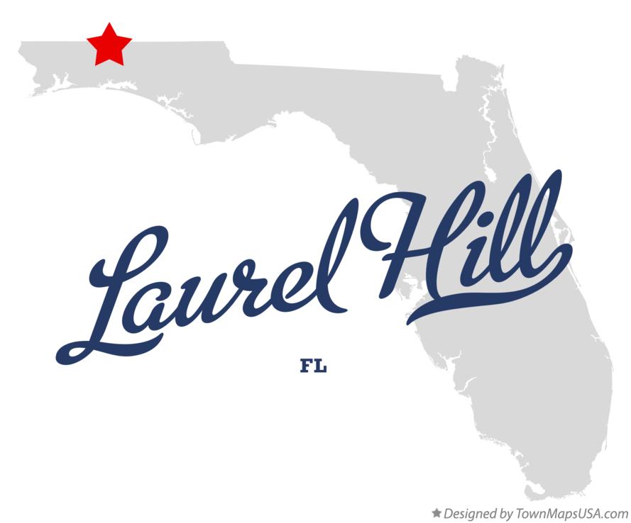 Map of Laurel Hill, FL, Florida
