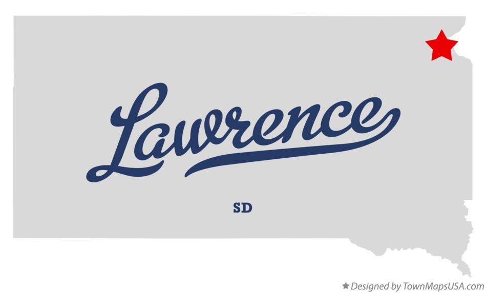 Map of Lawrence, Roberts County, SD, South Dakota