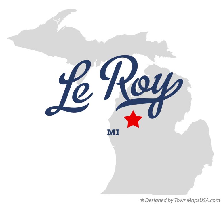 Map of Le Roy, MI, Michigan