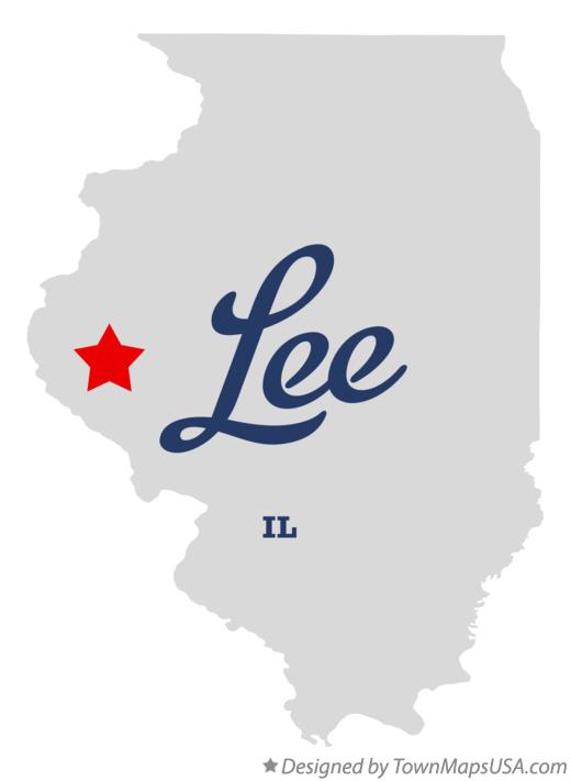 Map of Lee, Brown County, IL, Illinois