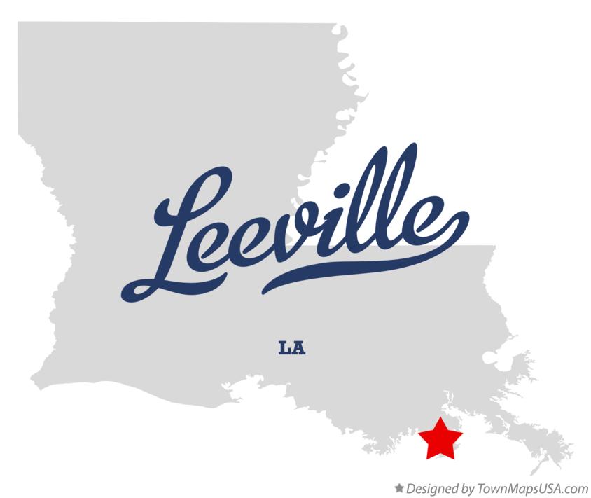 Map of Leeville, LA, Louisiana