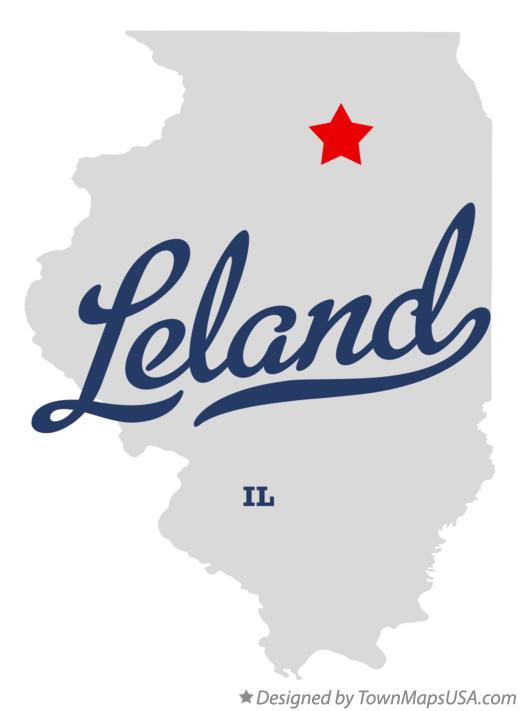 Map of Leland, IL, Illinois