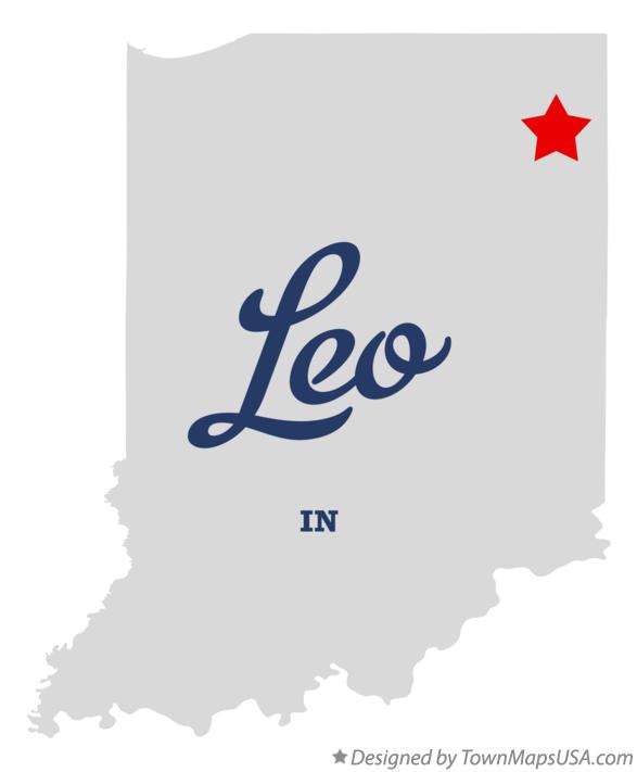 Map of Leo, IN, Indiana