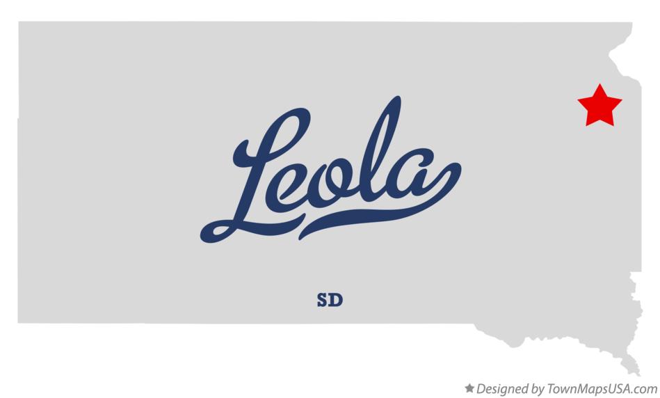 Map of Leola, Codington County, SD, South Dakota