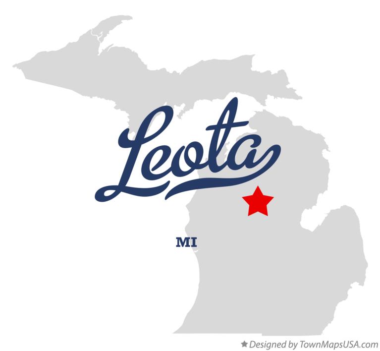 Map of Leota, MI, Michigan