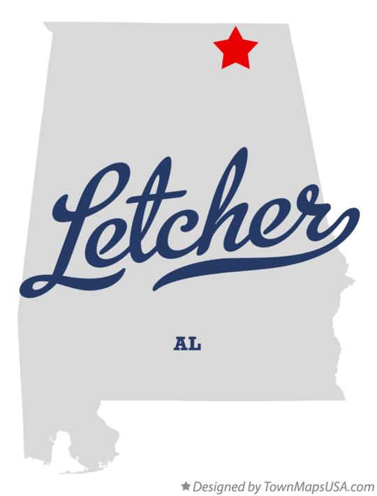 Map of Letcher, AL, Alabama