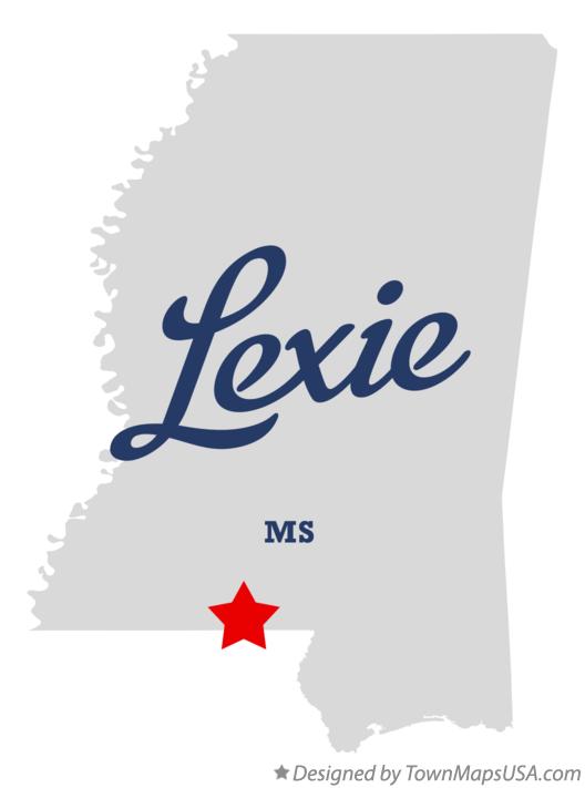 Map of Lexie, MS, Mississippi