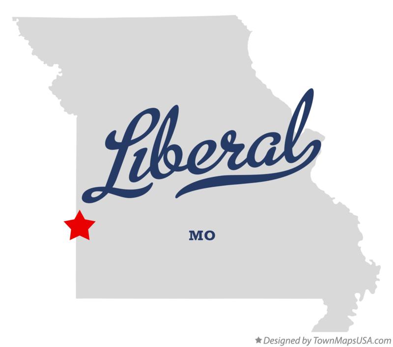 Map of Liberal, MO, Missouri
