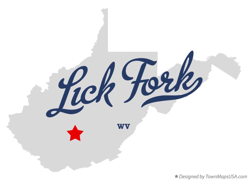 Map of Lick Fork, WV, West Virginia