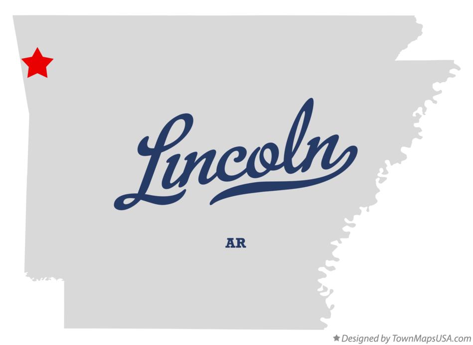 Map of Lincoln, Washington County, AR, Arkansas