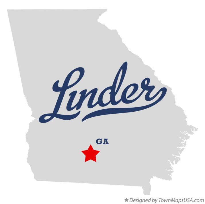 Map of Linder, GA,