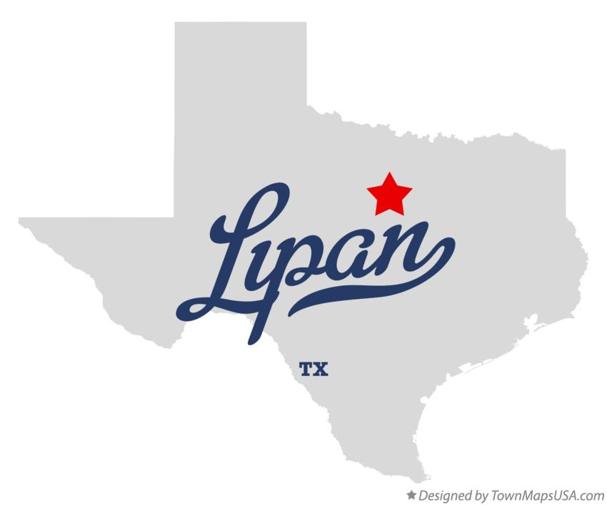 Map of Lipan, TX, Texas