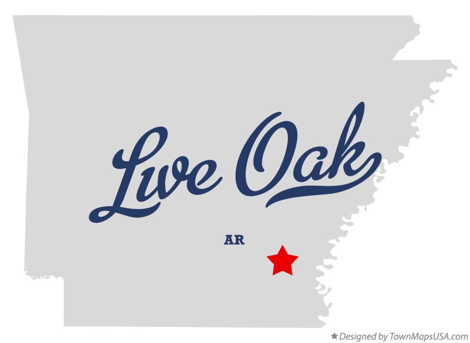 Map of Live Oak, AR, Arkansas
