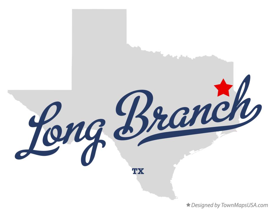 Map of Long Branch, TX, Texas