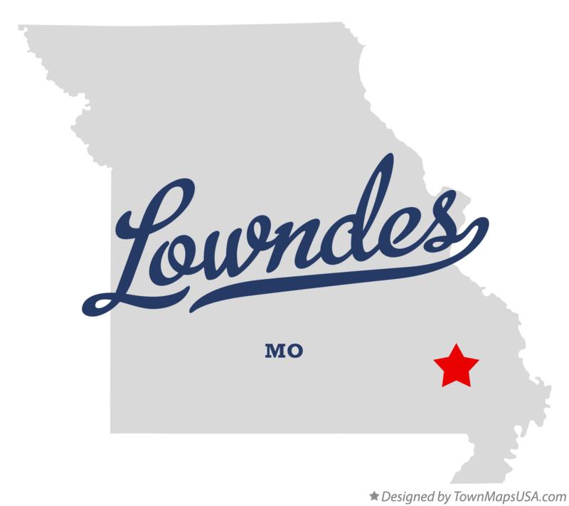 Map of Lowndes, MO, Missouri