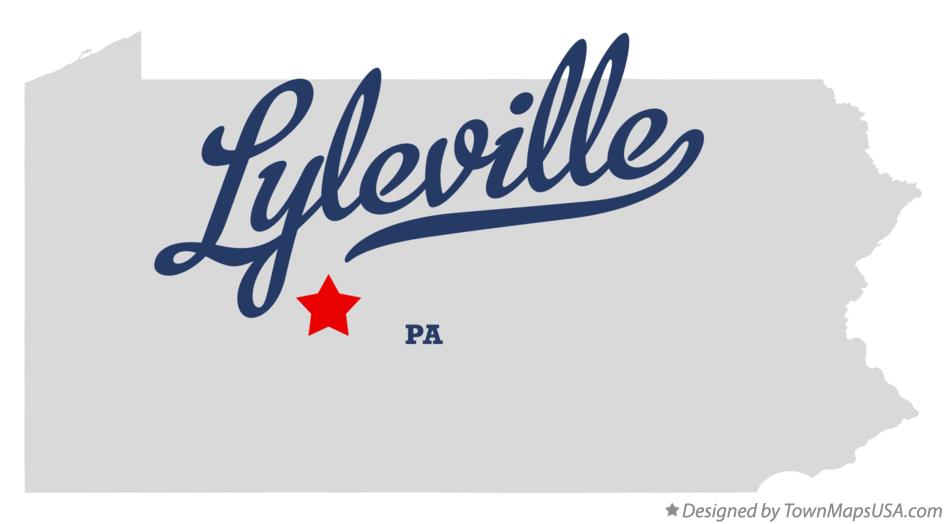 Map of Lyleville, PA, Pennsylvania