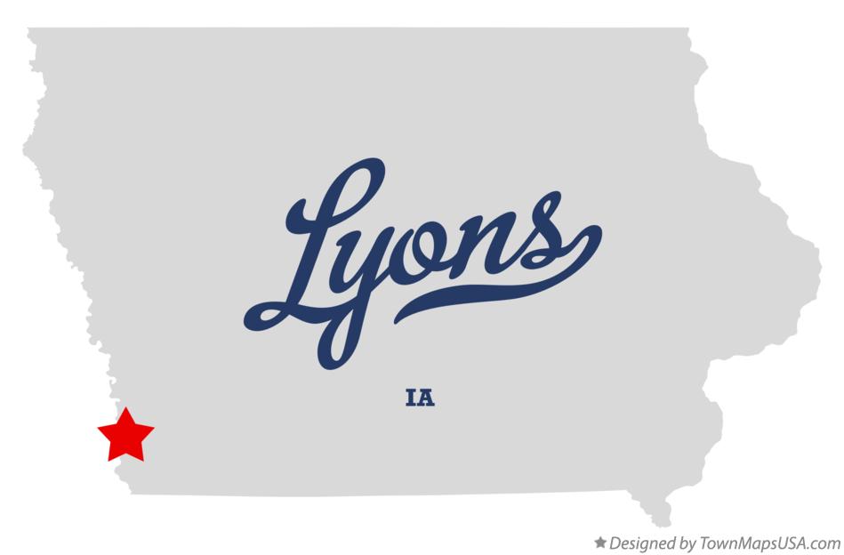 Map of Lyons, IA, Iowa