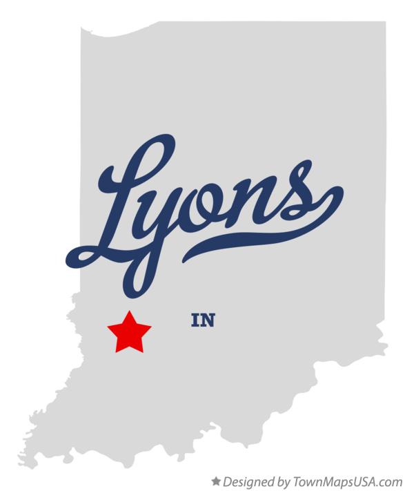 Map of Lyons, IN, Indiana