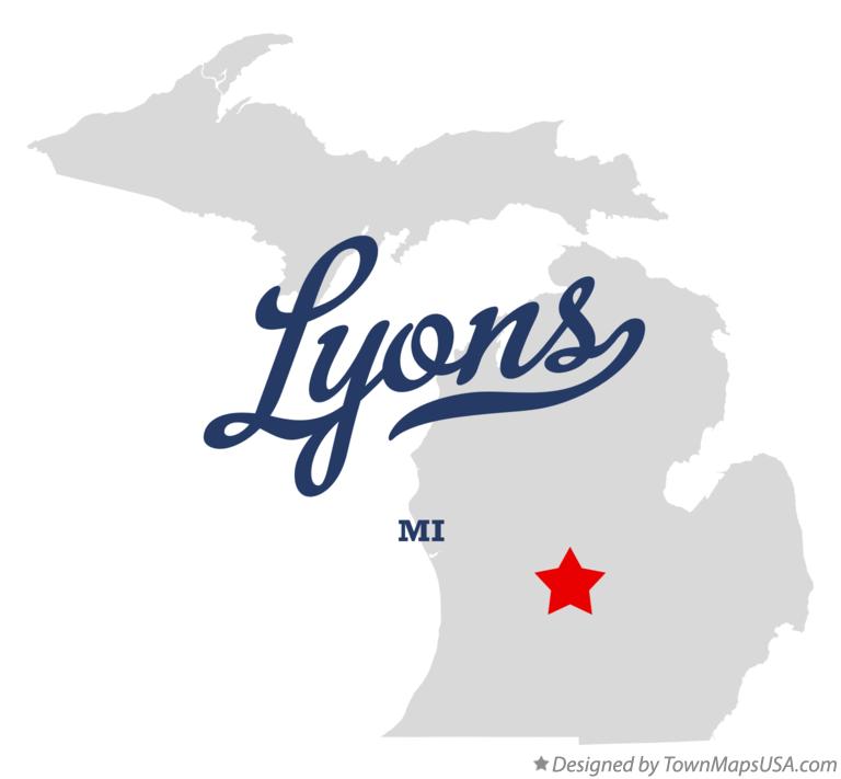 Map of Lyons, MI, Michigan