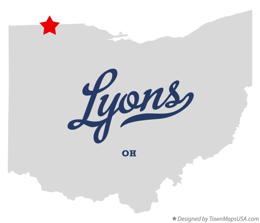 Map of Lyons, OH, Ohio