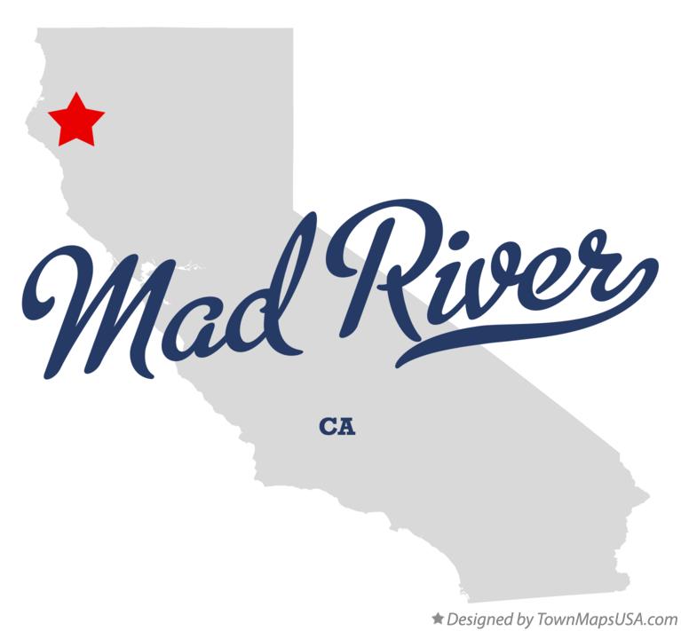 Map of Mad River, CA, California