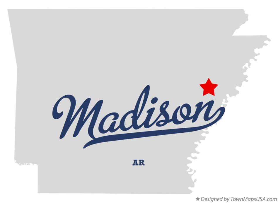 Map of Madison, St. Francis County, AR, Arkansas