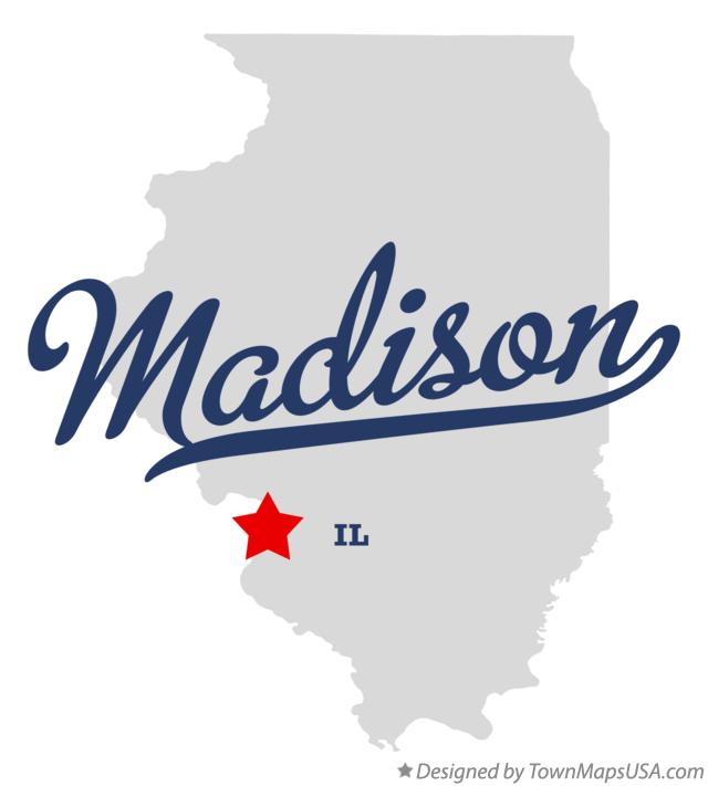 Map of Madison, Madison County, IL, Illinois